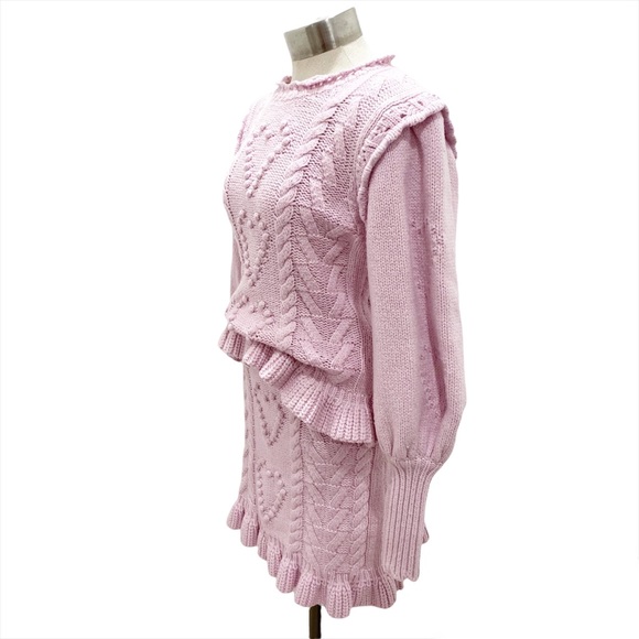 LOVESHACKFANCY Calantha Pullover Sweater & Brendana Knit Mini Skirt Set Size S - Picture 8 of 12